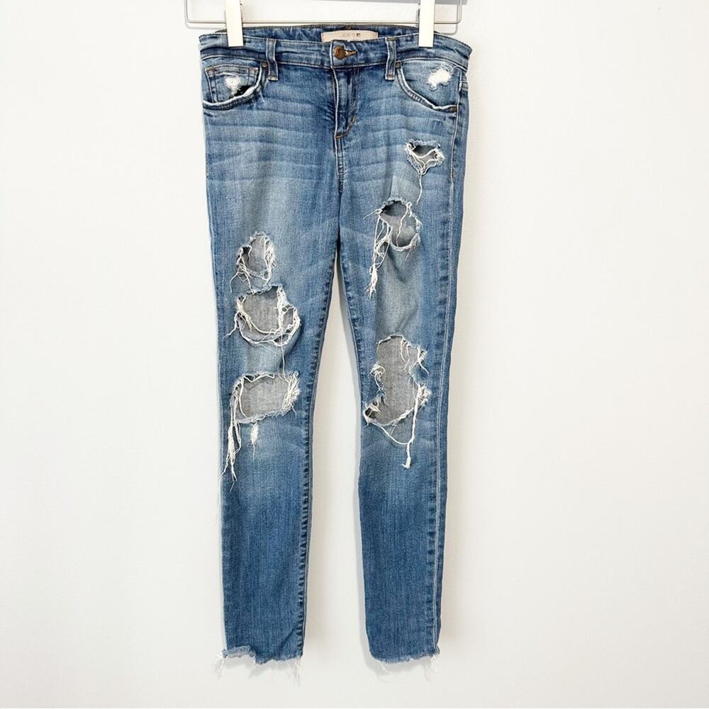 Joes Jeans skinny ankle ripped blue denim size 26 distressed